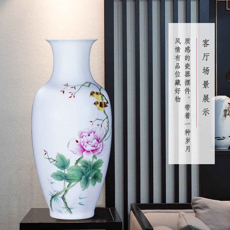 Jingdezhen ceramics hand - made vases, flower arranging dried flowers sitting room of Chinese style household TV ark, porch decoration furnishing articles