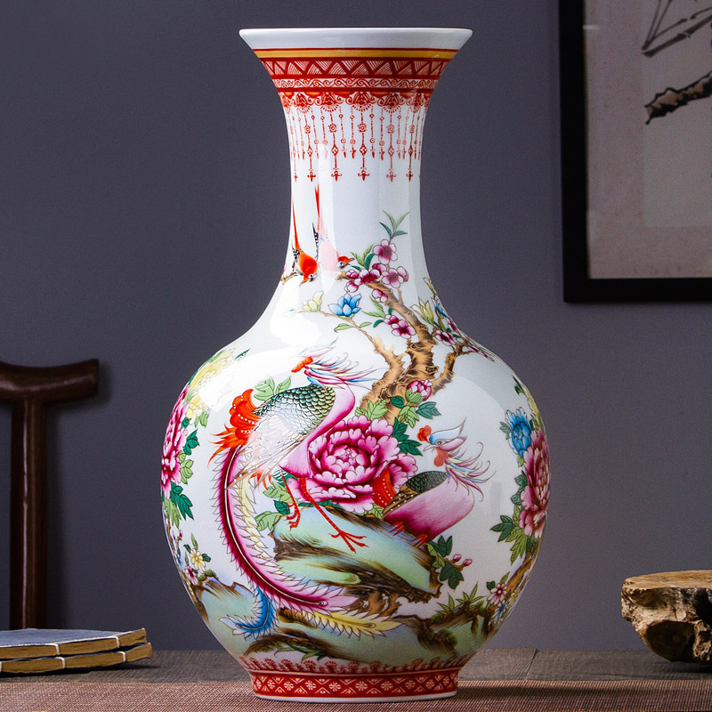 Master hand of jingdezhen porcelain enamel 467 flower vase household sitting room adornment style rich ancient frame furnishing articles