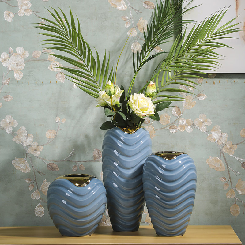 Jingdezhen modern three - piece ceramic vases, flower arrangement sitting room ark of new Chinese style decoration vase act the role ofing is tasted furnishing articles