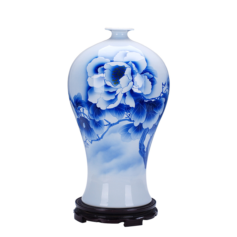 The 177 pomegranates on the jingdezhen ceramics famous Wu Wenhan hand - made of blue and white porcelain vase jade pool classical collection certificate