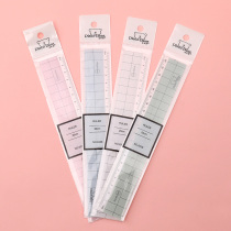 Straightedge 20cm ruler 30 multifunctional ruler set student stationery measuring plastic ruler Korea high precision scale simple set of 40cm drawing ruler creative long scale scale scale