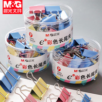 Morning light color long tail clip stationery dovetail phoenix tail butterfly clip Office ticket holder hand account score drawing board fixed metal stainless steel iron clip small and large extra large mixed simple and cute