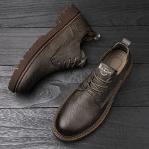 Martin Boots Low Help Tide Leather Boots Frock Boots Shoes Martin Shoe Mens shoes Inlenty wind Mens shoes Spring