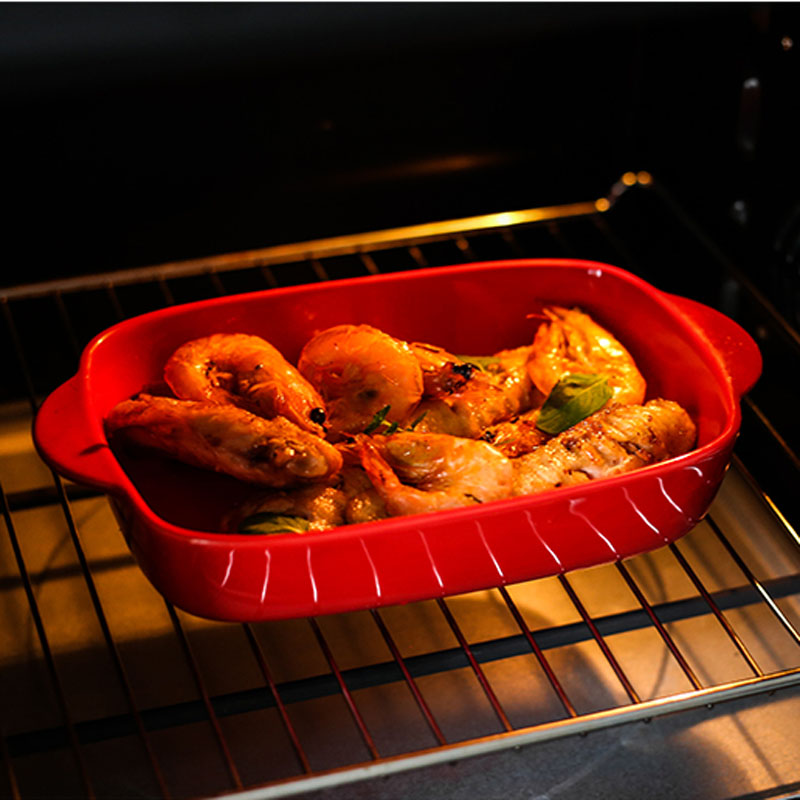 Jingdezhen ceramic ins northern wind ears paella use oven baking dish special cheese pan, a microwave oven
