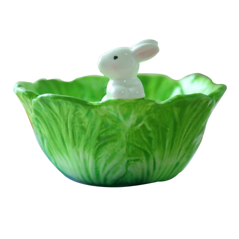 Jingdezhen tableware under glaze color porcelain snack animal cartoon express little white rabbit baby dim sum dishes