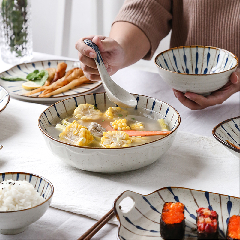 Li feng town petard Japanese household ceramics tableware suit bowl dish plate of noodles in soup dishes ceramic suit