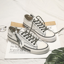 2022 New tide shoes canvas shoes male low - hao Han edition students with breathable small white shoes casual shoes