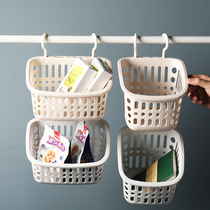 Hanging storage basket Bathroom hanging basket Small bath basket Bathroom plastic bath basket storage basket Wall-mounted basket