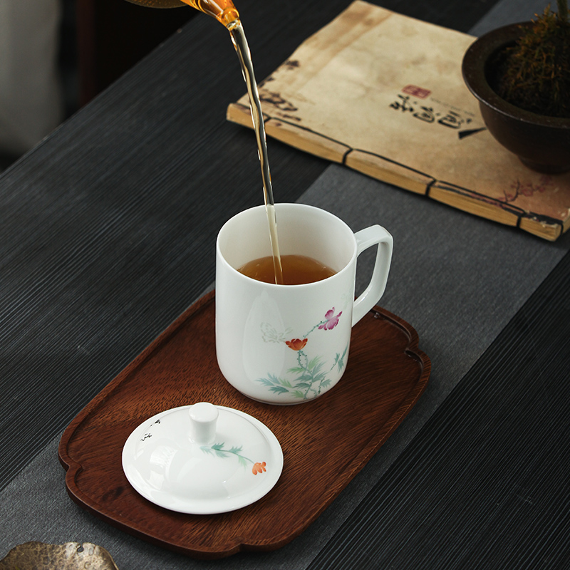 Jingdezhen official flagship store ceramic butterfly language exquisite office cup with the personal special large capacity with the cover glass