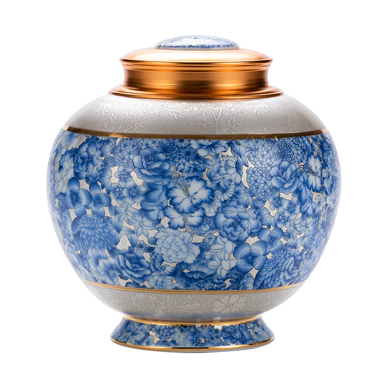 Jingdezhen flagship stores in the see colour ceramic tea pot enamel high - end tall apple can appreciate the collection tank