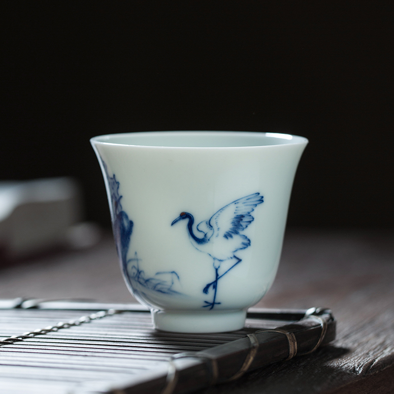 Jingdezhen flagship store rui crane master cup single CPU maintain all hand sample tea cup tea cups tea masters cup