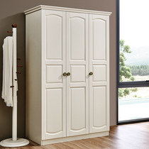 Childrens wardrobe solid wood household bedroom small apartment two-door three-door white teen boy girl cabinet wardrobe