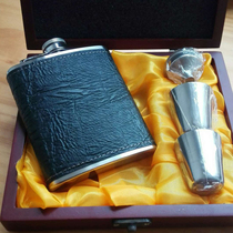 Urban Wolf 7 oz 304 stainless steel hip flask set wooden box set * business gift wine set