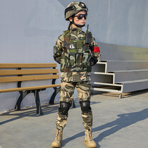 Childrens camouflak suit boy summer clothing special soldiers military training camouflak childrens birthday present summer camp military training uniforms