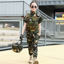 Children Summer camouflate training Costume Short Sleeve Summer Camp Special Soldiers to Serve Elementary School Kids War Wolf Suit