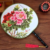 Fan transparent Palace fan Fan Fan ancient wind round fan Chinese style Chinese style female Hanfu summer fan children dance double-sided fan