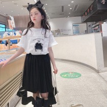 Youmi left Korean boy clothing girl short sleeve T-shirt 2022 summer clothing little girl foreign air trendy net red pure cotton blouse