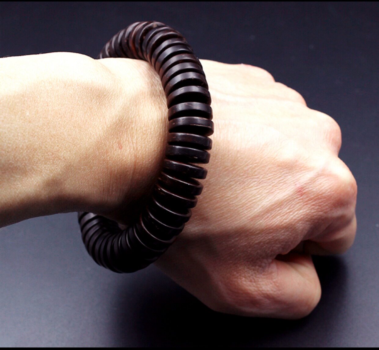 文玩 黑椰壳手串 手链 电话线 大直径 佛珠正边原料diy改装 男款