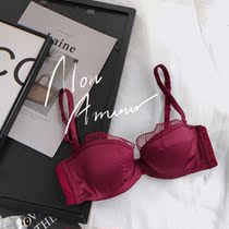 Lone product welfare 1 2 cups aunt red pure desire wind D cup thin cotton cup European and American sexy lingerie lace bra