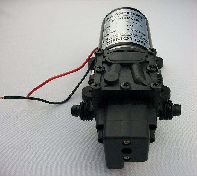 4分口12v80w家用洗车泵自吸增压直流微型高压水泵 fl-3208隔膜泵