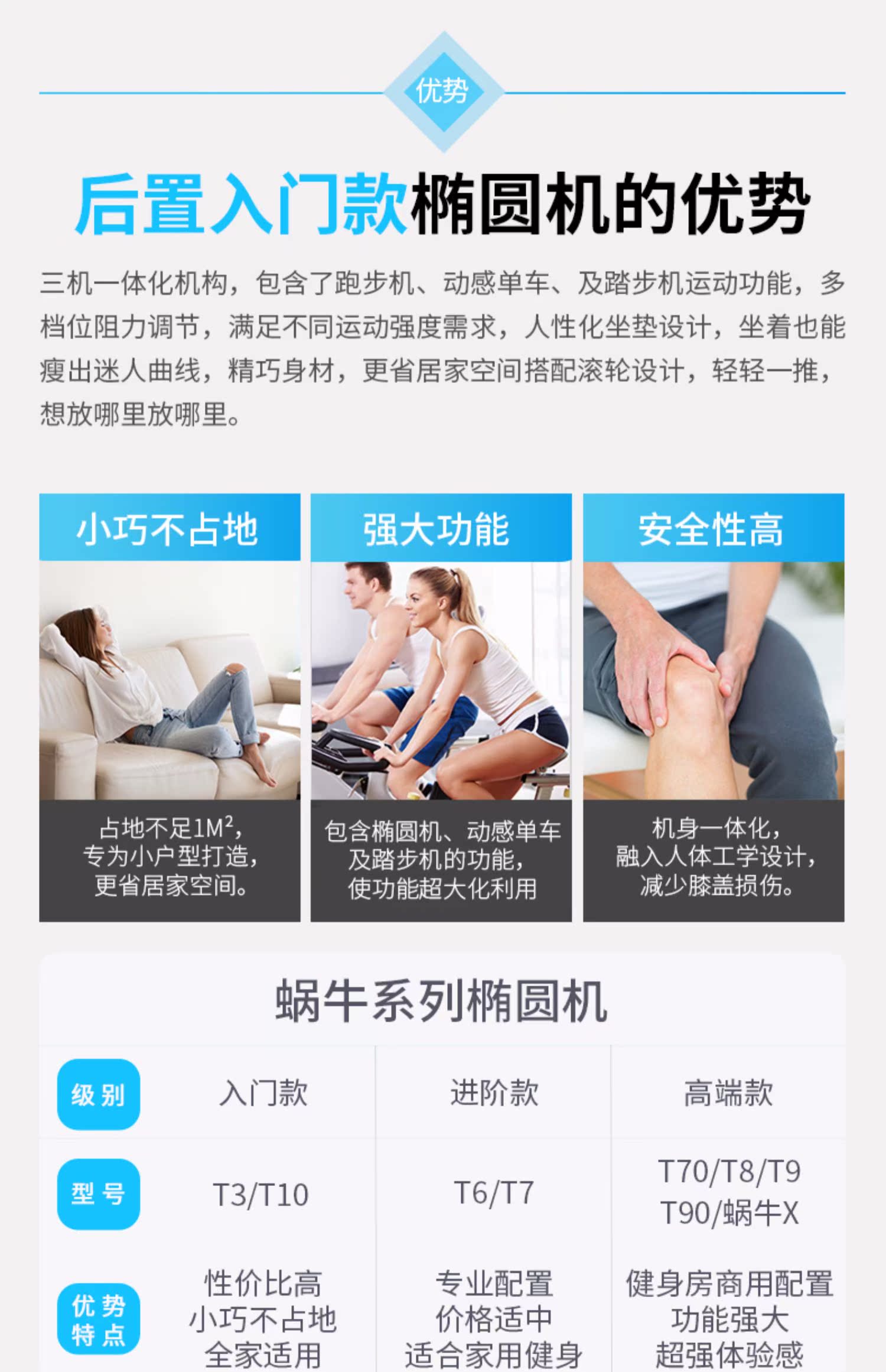 麦瑞克家用健身房器材小型椭圆机介绍