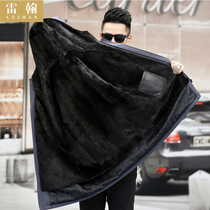 New whole mink Nick coat mens medium and long fur one-piece mink liner mens fur Parker coat winter