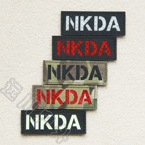 NKDA No Drug Allergy Laser Hollowed-out Glistening Luminous Magic Sticker Chapter Backpack Stickup Tactical Helmet Patch