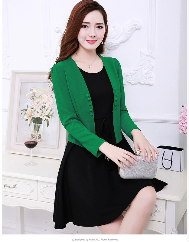 Mùa thu và mùa đông 2021 size lớn mới 30-40-50 tuổi mẹ trung niên của phụ nữ mùa xuân và mùa thu hai mảnh xu hướng váy phù hợp - váy đầm
