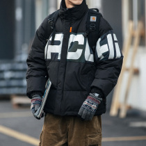 Winter new dazzling 3M reflective character grey duck down down down jacket with male boomer stand warm bread suit jacket cotton padded jacket