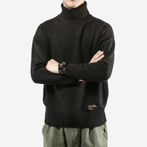 Autumn and winter turtleneck sweater mens Korean version of the trend slim slim thickened solid color base pullover sweater youth wild winter
