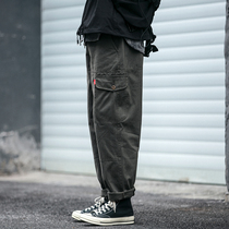 Japanese retro pants men tide lax pants Young hundred casual pants Harlen paste pants tide