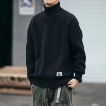 Autumn Winter Day Department Thickened high collar sweater Mens Korean version loose Lazy Breeze Pure Wool sweater lovers 100 hitch coat tide