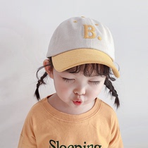 Children's baseball cap embroidered letters Korean girls baby color matching hat spring sun shade boy cap