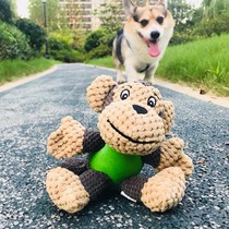 Dog Toy Vocal rubber ball Puppy plush toy resistant to bite teddy gold wool big-tooth puppies small large dogs