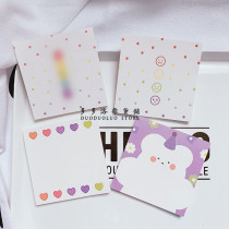 South Korea super cute bear note note note notepad ins niche hand account can be torn post message note