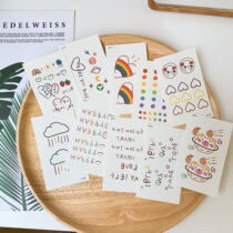 Korean ins cute Hyuna flower color tattoo stickers hipster girl cartoon stickers 30 a set