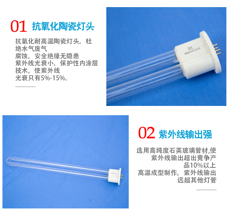 uv光氧灯管150w紫外线光解灯镇流器烤漆房工业废气处理环保配件