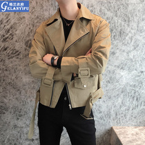 Windbreaker mens short spring and autumn jacket Korean version of the trend of the handsome autumn Net red bomber jacket motorcycle mens clothing