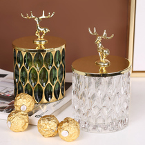 Glass Candy Jar Nordic Candy Rind Creativity Living Room Ornament Dry Fruit Pan Candy Vat With Guyot Rind