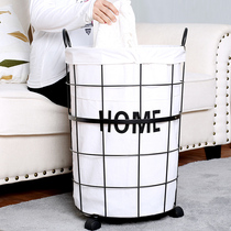 Dirty clothes basket iron art Nordic dirty clothes storage basket household with cover extra large laundry basket dirty clothes basket dirty clothes basket