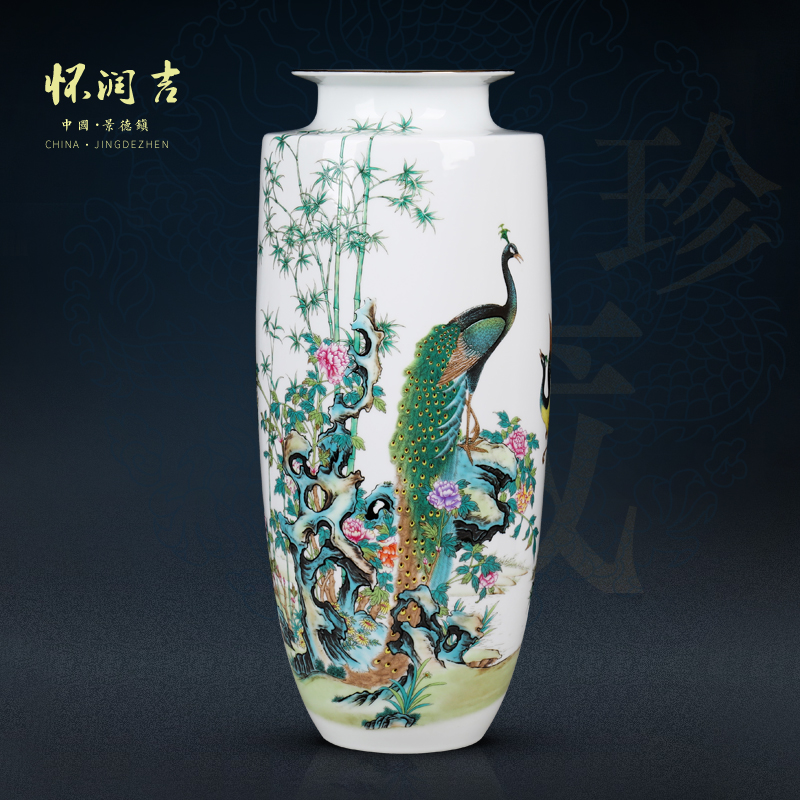 The New color and exquisite porcelain jingdezhen pervious to light the vase modern antique carpet of TV ark, porch is decorated furnishing articles