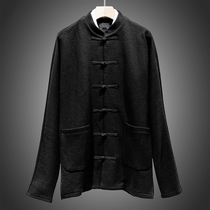 Mens West Lake Pavilion (JP) Autumn small stand collar with white fake collar cotton suit jacket JP660