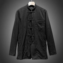 Mens West Lake Pavilion (JP) Autumn Tang suit element buckle small stand collar jacket jacket JP217