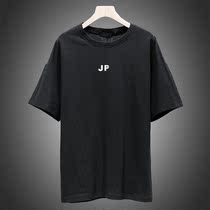 Mens West Lake Pavilion (JP) summer dress back pattern offset printing embellished with solid color cotton tide T-shirt JP205