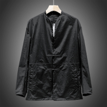 Mens West Lake Pavilion (JP) winter wear deep v-neck retro disc buckle back split suit jacket JP398