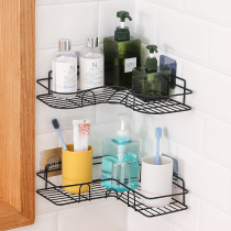 Bathroom shelf Bathroom corner rack Punch-free wall-mounted iron wall corner storage rack Toiletries rack