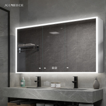 Bathroom mirror cabinet alone smart space aluminum bathroom mirror cabinet with lamp toilet storage mirror cabinet hanging wall customization