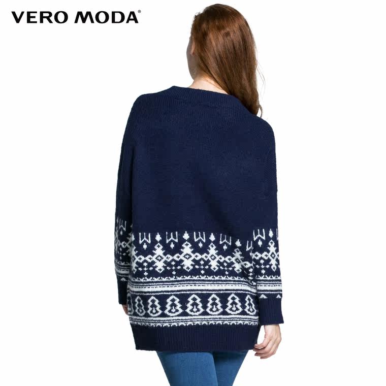 Vero Moda提花装饰合体版型落肩袖设计针织衫316113017