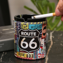 Anti-fly ash ashtray creative personality trend household 2021 living room light extravagant wind anti-smoke smell car ashtray