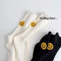 Unknown socks after autumn and winter with smiling face thick socks personality cartoon stockings stacked stacks